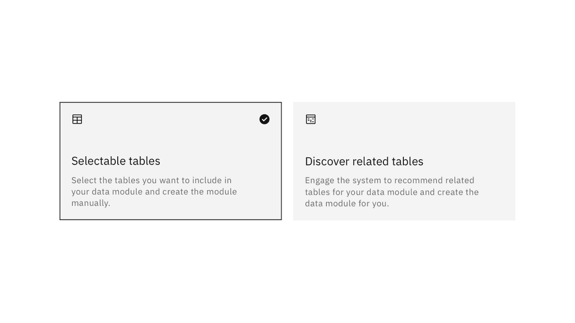 Selectable radio-button / single select tiles